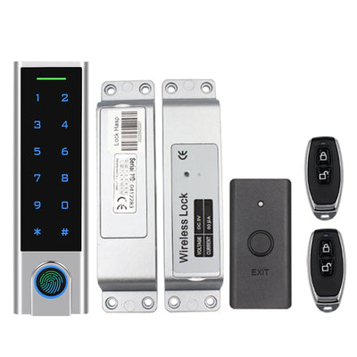 IP65 Waterproof 433Mhz Door Wireless Access Control System Bometrics RFID Keypad+Electric Lock+Exit Button+Remote Control Key