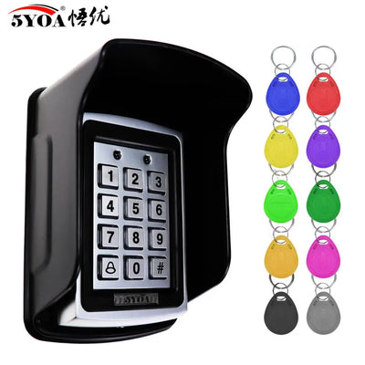 5YOA Metal Rfid Access Control Keypad Hot Sale Waterproof With 1000 Users+ 10 Key Fobs For RFID Door Access Control System