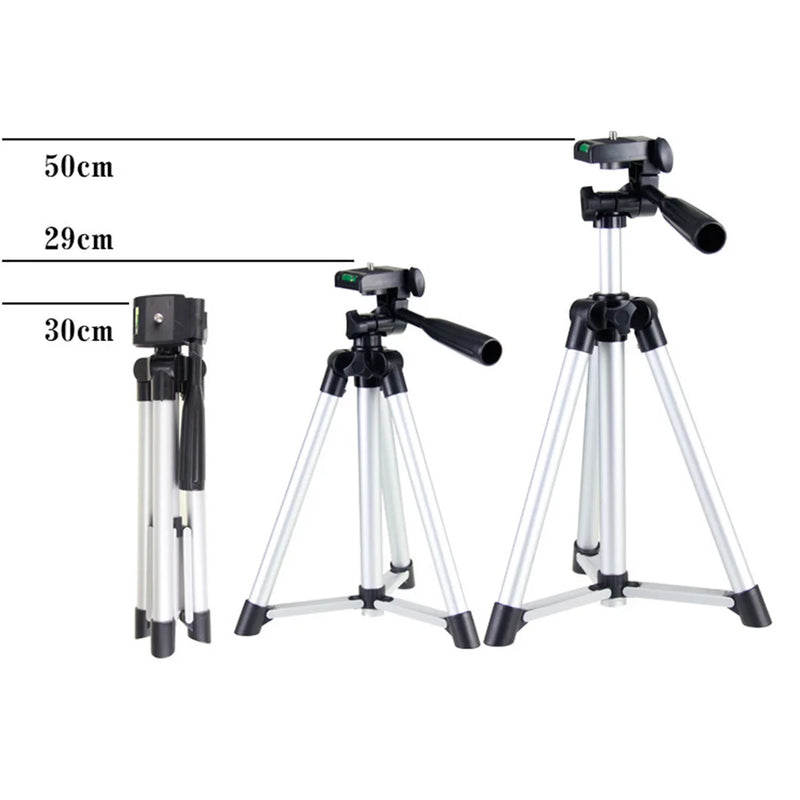 Lightweight Adjustable Tripod Stand 1/4" Screw for Canon Sony DSLR Camera Projector Lights for iPhone Huawei Smartphones Studio