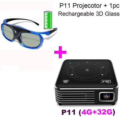 Smartldea Pocket 4K 3D Projector android9.0 2.4G 5G wifi BT5.0 home proyector 4G RAM 32G ROM option HD video game beamer