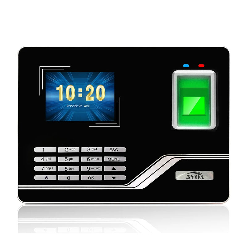 5YOA Fingerprint Time Attendance System TCPIP USB Access Control Office Clock Employee Recorder Device Biometric Machine