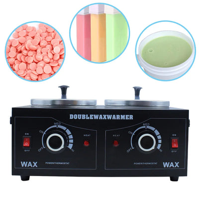 Double Depilation Wax Warmer Pot Paraffin Wax Bean Depilatory Heater For Hair Removal Skin Moisture Beauty Salon Spa Home Use