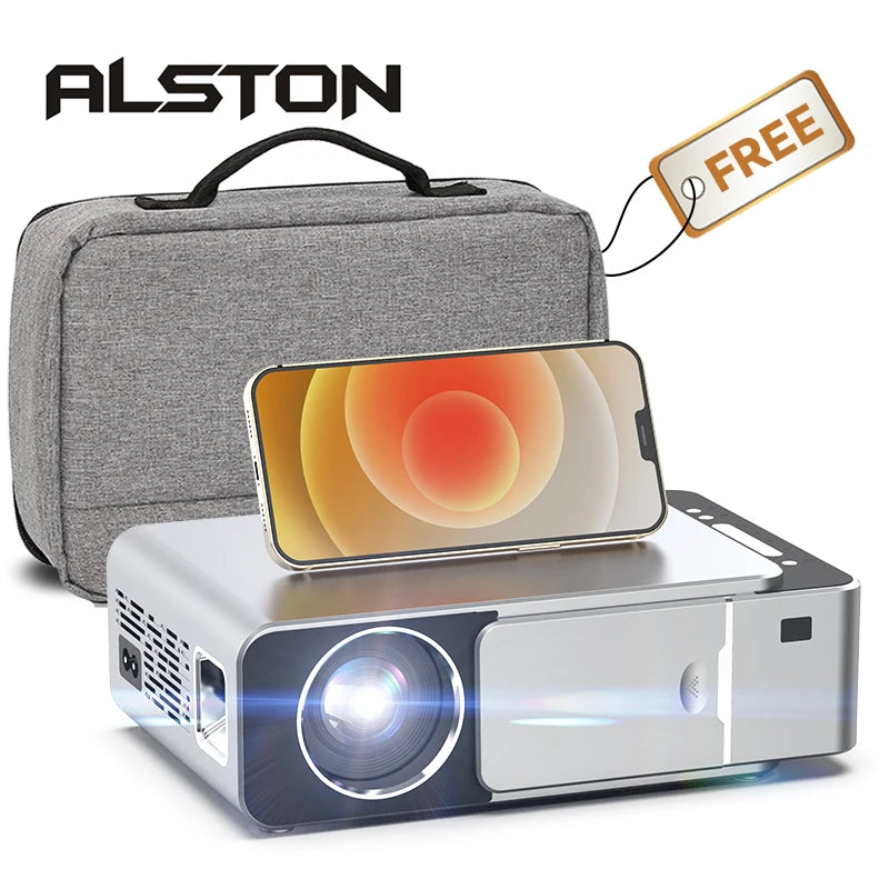 ALSTON T6 Mini Led Projector Support 4K 3D Android WiFi Movie Game Portable Cinema Beamer For Smartphone with Gift