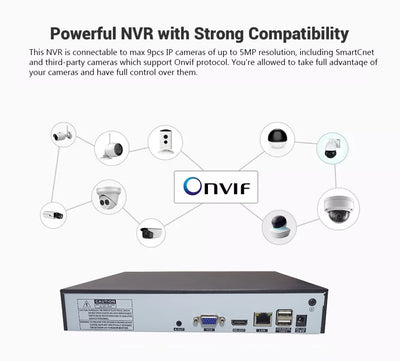 4K 8MP 8CH Tuya Smart Onvif 16CH 5MP H.265 Video Surveillance NVR Recorder Motion Detect Recorder for IP Camera Metal Case