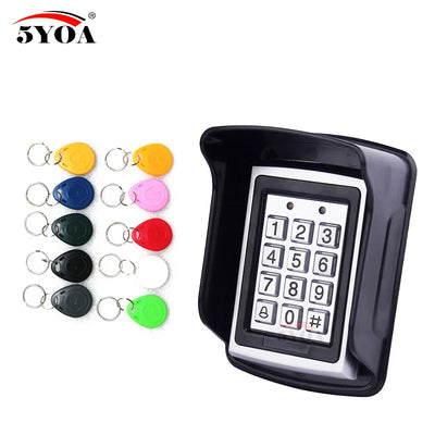 5YOA Metal Rfid Access Control Keypad Hot Sale Waterproof With 1000 Users+ 10 Key Fobs For RFID Door Access Control System