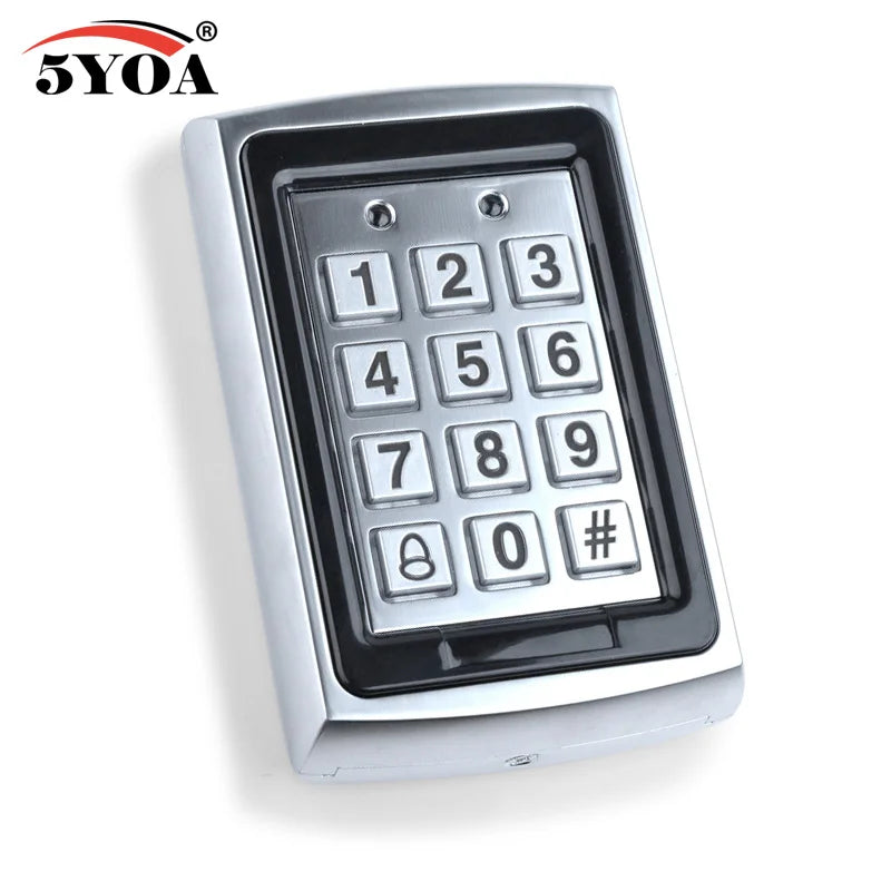 5YOA Metal Rfid Access Control Keypad Hot Sale Waterproof With 1000 Users+ 10 Key Fobs For RFID Door Access Control System