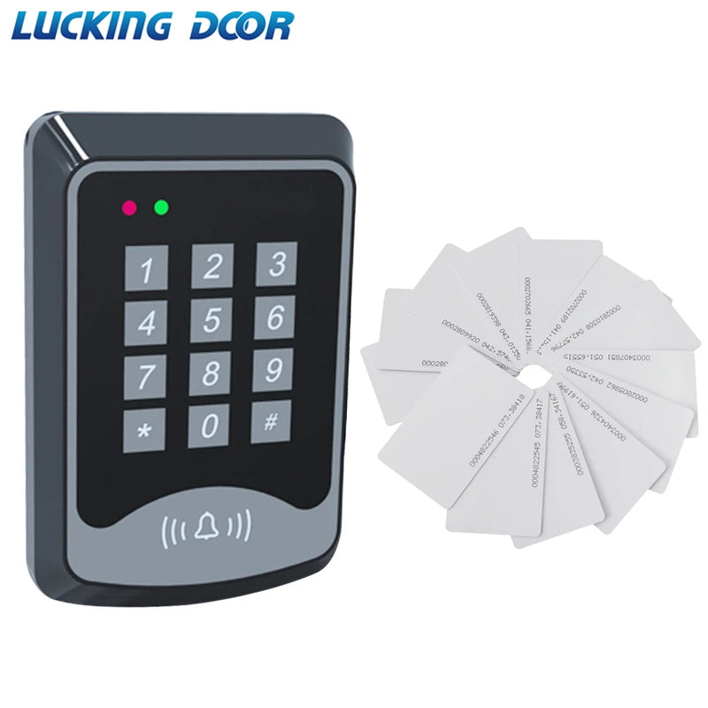 125Khz RFID Keypad Access Control System Device Machine RFID Card Reader Door Lock System 1000 user Keyfobs Cover 1000 users