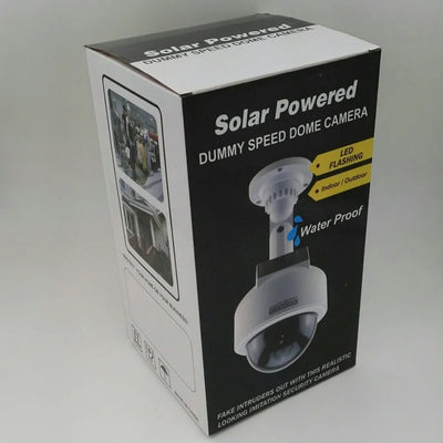 Solar Fake Dummy Outdoor Waterproof Security Surveillance Flash Dome Camera CCTV Video Flashing Red LED