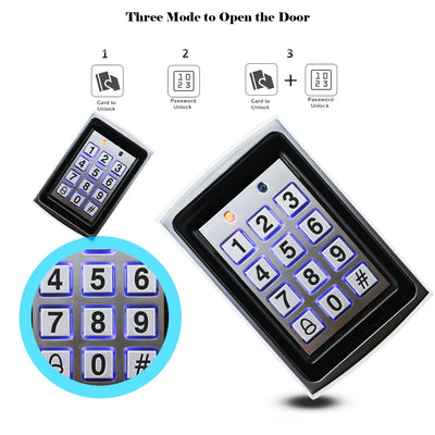 5YOA Metal Rfid Access Control Keypad Hot Sale Waterproof With 1000 Users+ 10 Key Fobs For RFID Door Access Control System