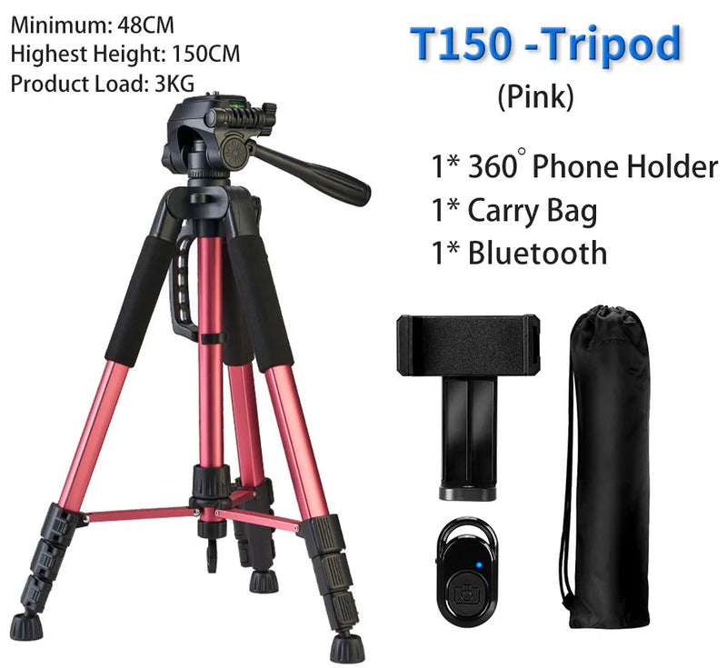 180cm Camera Tripod for Phone with Carry Bag Photography Mobile Phone Tripod with Bluetooth Remote for Video/DSLR/Canon