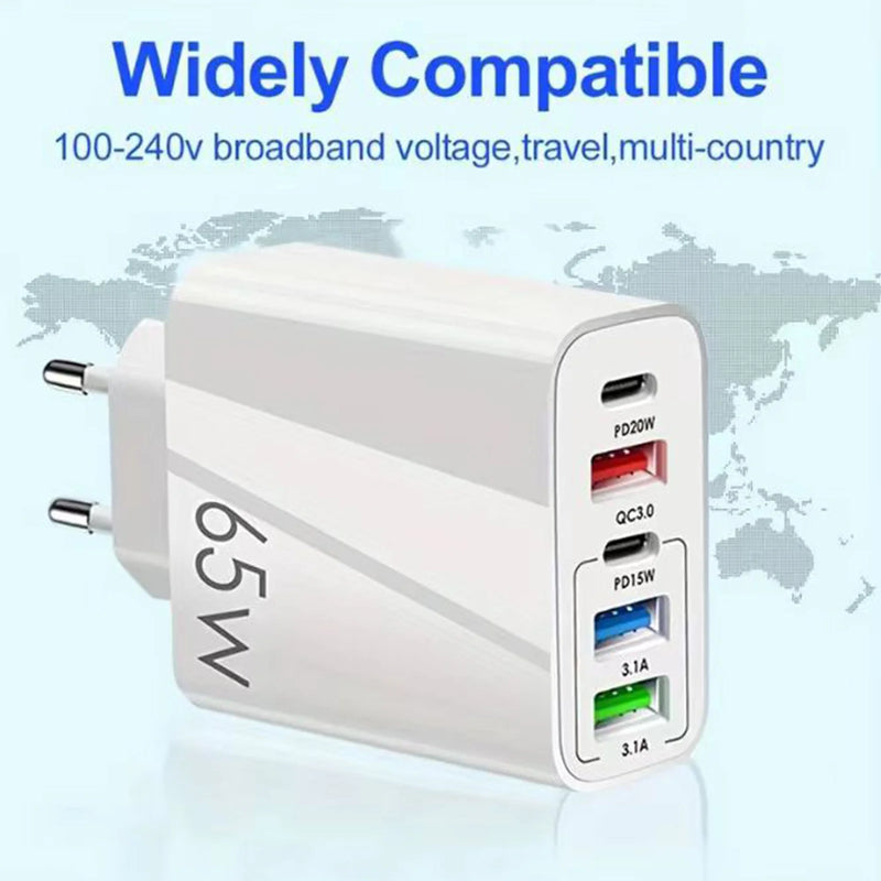 5 port  EU Standard USB  for All Phone Travel Portable Mobile Plug Charger Power Adapter Universal