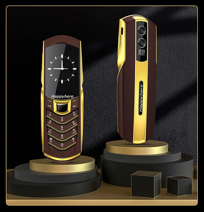 New Unlock V8 Bar Luxury Metal Handmade Phone Quad band Dual Sim Leather case Bluetooth FM Radio Push-button mobile phone