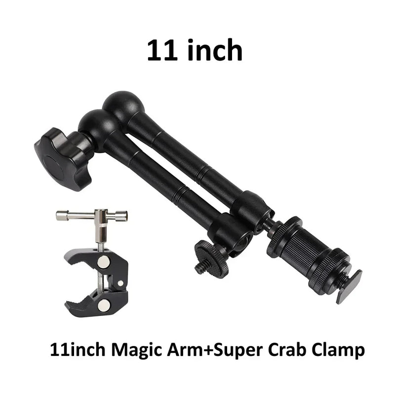 7/11/20 Inch Metal Articulating Magic Arm Super Clamp Holder Stand for DSLR Camera Photo Studio Photography Accessories Prop Kit