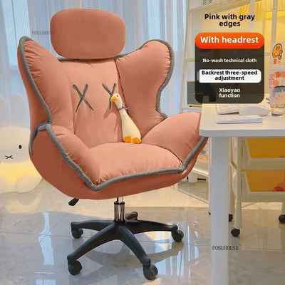 Bedroom Lazy Computer Chair Nordic Comfort Backrest Office Chairs Leisure Reclining Live Broadcast Gaming Chair Office Furniture