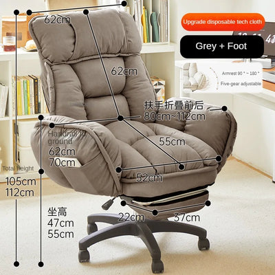 Home Comfortable Computer Chair Ergonomic Office Chair with Footrest Bedroom Lazy Sofa Student Dormitory Computer Gaming Chair