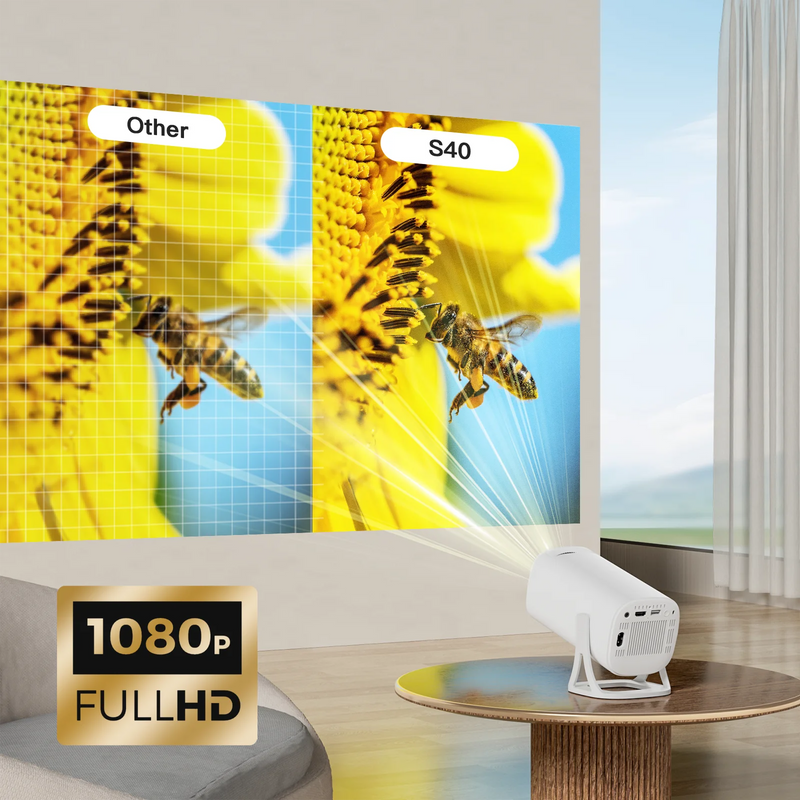 Salange Mini Projector S40 Max Game Emulator Free Style Home Theater 1080P Video Supported 720P Outdoor Beamer Android 11.0 OS