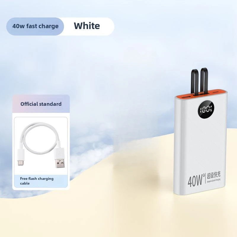 120W Super Fast Charging Mobile Power Bank, 20000mAh Power Bank with Built-in Cable, Suitable for Apple, Android, Huawei