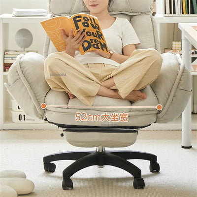 Home Comfortable Computer Chair Ergonomic Office Chair with Footrest Bedroom Lazy Sofa Student Dormitory Computer Gaming Chair