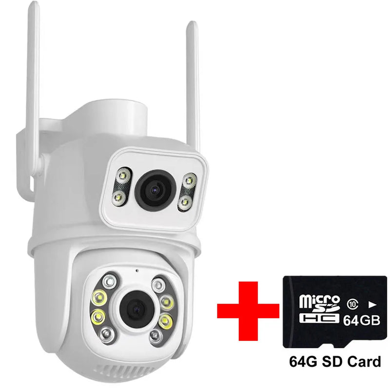 HD 6MP WiFi IP Camera Dual Lens Outdoor Security Protection CCTV 360 PTZ Video Monitor Secur Kamera Smart Home Surveillance Cam