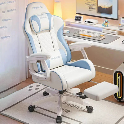 Ergonomic Premium Office Chair Comfy Pillow Beautiful Aesthetic Gaming Chair Mobile Footrest Sillas De Oficina Furniture