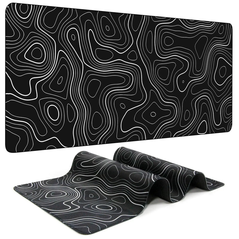 Topographic Contour Gaming Large Mouse Pad for Desk Keyboard and Desk Mat Computer Protector Mat Office Desk Accessories Gifts