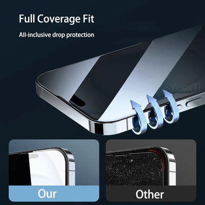 4PCS Full Cover Tempered Glass For iPhone 11 12 13 14 15 16 Pro Max Screen Protector For iPhone X XR XS Max 7 8 Plus Glass Film