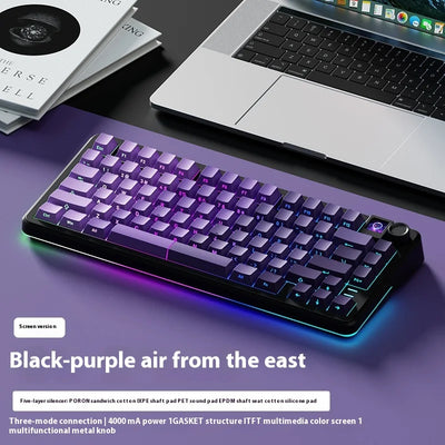 Weikav WK75 Mechanical Keyboard Tri Mode Wireless Keyboard Custom 4000mAh RGB Hot Swap With Screen Gaming Keyboard PC Accessory