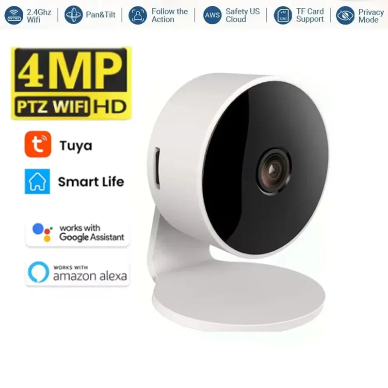 Tuya 4MP WiFi Camera Baby Monitor Wireless IP Surveillance Camera Smart Life Indoor AI Detect Night Vision Google Home Alexa