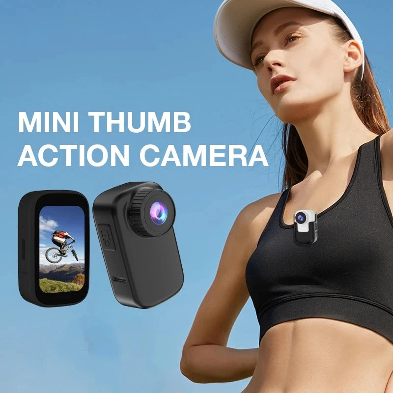 GO3 HD 2K Thumb Action Camera Anti-shake Video Driving Recorder Riding Pocket Body Camera with Magnetic Back Clip Sports Cam