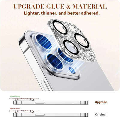 Bling Diamond Lens Case For iPhone 16 Pro Max Camera Protector iPhone 11 13 15 16 Plus 14 12 Mini Glitter Metal Screen Protector