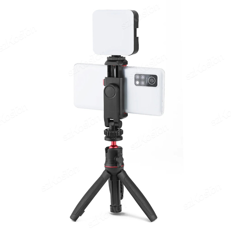 Camera Phone Mount Tripod Holder Dual Cold Shoe Smartphone Vlog Holder DSLR Hot Shoe Phone Mount for iPhone Cell Vlog Photograph