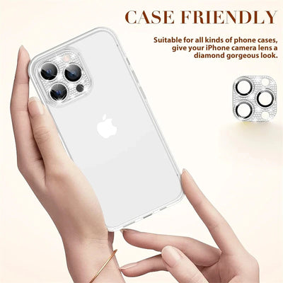 Bling Diamond Lens Case For iPhone 16 Pro Max Camera Protector iPhone 11 13 15 16 Plus 14 12 Mini Glitter Metal Screen Protector