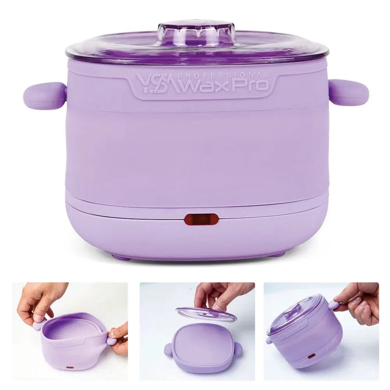 Portable Wax Heater Foldable 400ML High Capacity Melted Wax Beans Hair Removal Wax Warmer Adjustable Temperature EU/US Plug