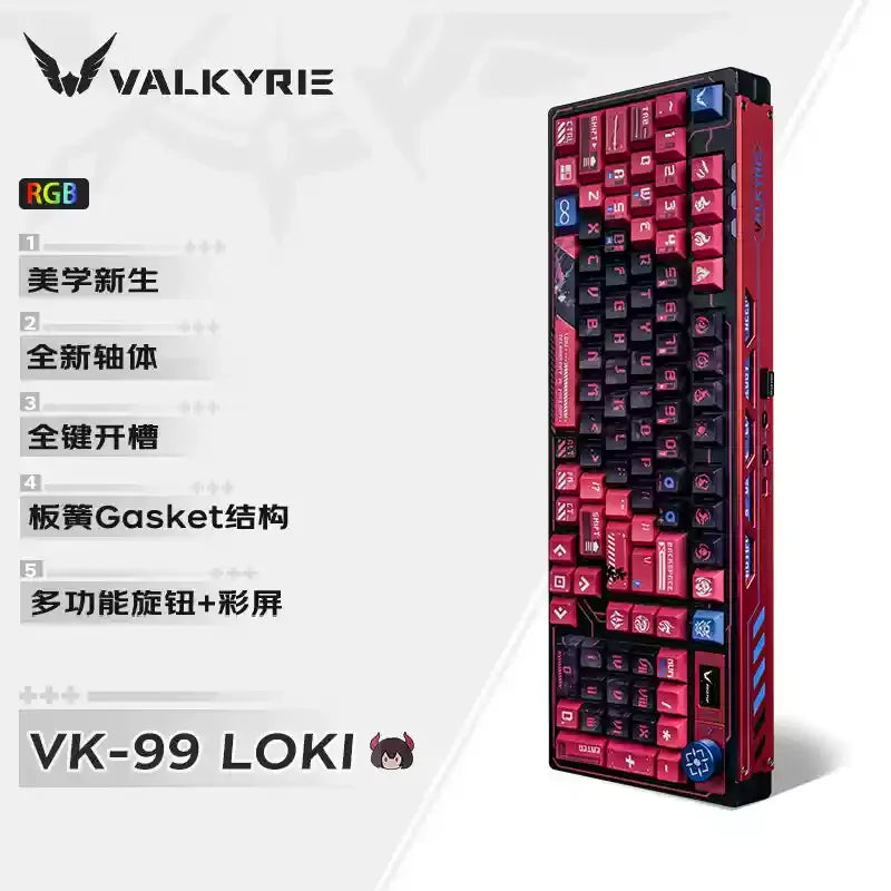 VALKYRIE VK99 Gamer Mechanical Keyboard Hot Swap 3 Modes Keyboards Bluetooth Wireless Keyboards Custom RGB Laptop Gaming Keyboar