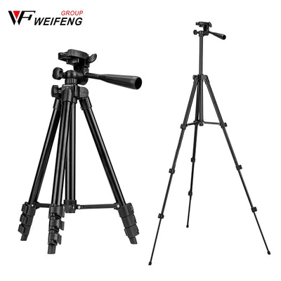 WEIFENG Black / Silver Lightweight Tripod Portable Selfie Video Photo Shooting Tripod for Mirrorless Camera Phone Photography