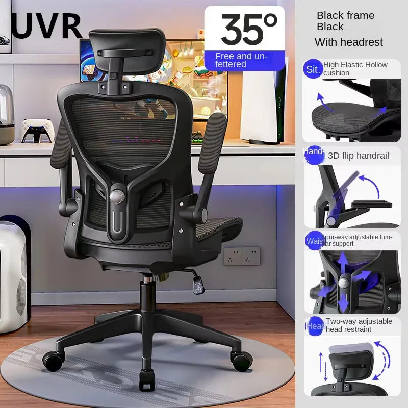 UVR Gaming Computer Chair Ergonomic Design Armchair Furniture Lift Adjustable Recliner Comfortable Mesh Staff Office Chair