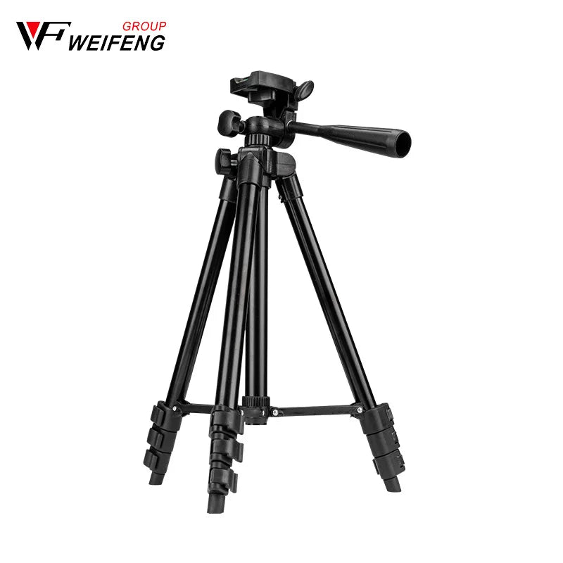 WEIFENG Black / Silver Lightweight Tripod Portable Selfie Video Photo Shooting Tripod for Mirrorless Camera Phone Photography