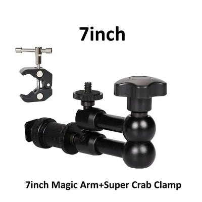 7/11/20 Inch Metal Articulating Magic Arm Super Clamp Holder Stand for DSLR Camera Photo Studio Photography Accessories Prop Kit