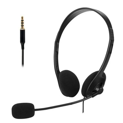 3.5mm Wired Headphones With Noise Cancelling Mic Universal Stereo Headset Adjustable Headband Helmet For PC Laptop Computer