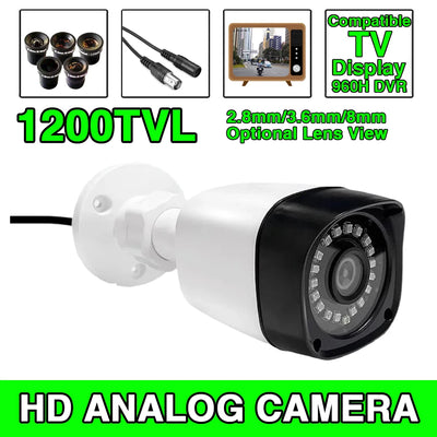 1200TVL HD Night Vision IR CUT CVBS Outdoor Waterproof IP66 Advanced Security Surveillance Compatible TV Analog CCTV Mini Camera