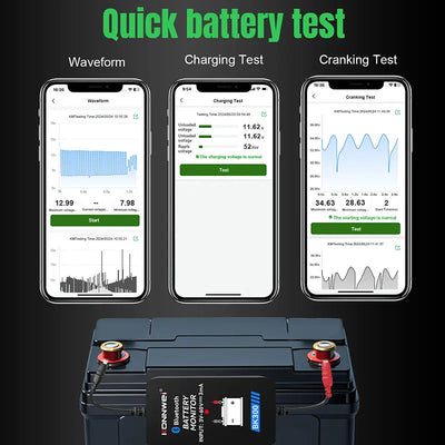 KONNWEI BK300 Bluetooth 5.0 Battery Monitor for 6V 12V 24V Lead Acid car truck starting battery For Android IOS Battey Analyzer