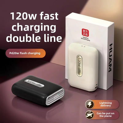 120W Super Fast Charging Power Bank 50000mAh Large Capacity Comes with Cable Suitable for Android and Huawei