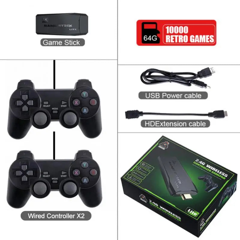 M8 Video Game Consoles 4K 2.4G Double Wireless 10000 Games 64G Retro Classic Gaming Gamepads TV Family Controller For PS1/GBA/MD