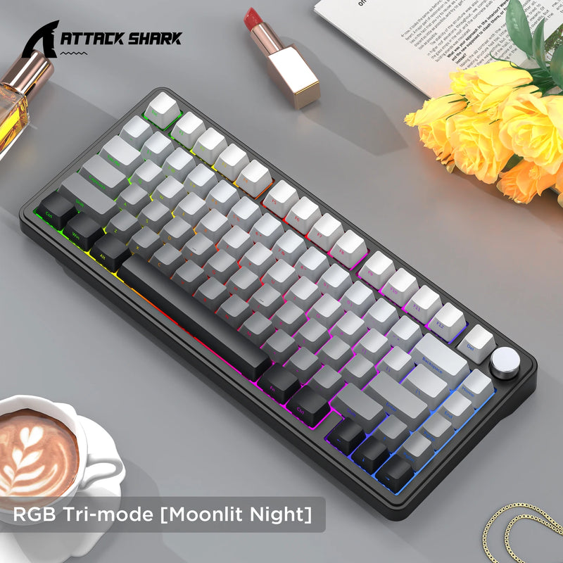 ATTACK SHARK X85 & X85Pro Wireless Mechanical Gaming Keyboard, 75% Layout, Hot Swappable, RGB, Bluetooth, PBT, Gasket Design