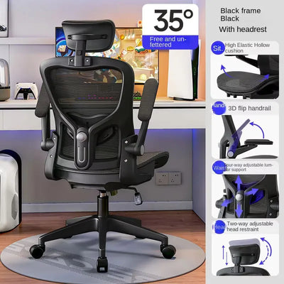 UVR Computer Gaming Chair Mesh Staff Chair Ergonomic Design Backrest Can Recline Old Bench Sedentary Comfort Office Chair