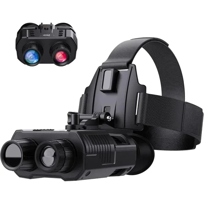 4K Handsfree Night Vision Goggles Binoculars Digital Infrared Goggles Screen Head Strap 300m FHD Video for Hunting Surveillance