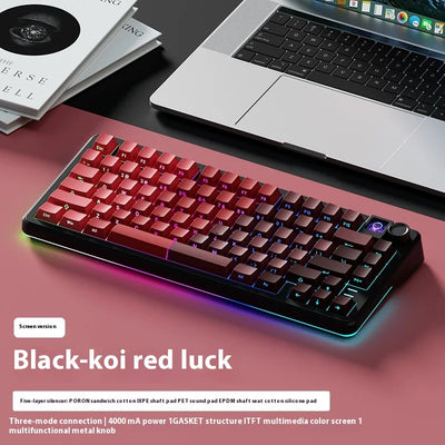 Weikav WK75 Mechanical Keyboard Tri Mode Wireless Keyboard Custom 4000mAh RGB Hot Swap With Screen Gaming Keyboard PC Accessory