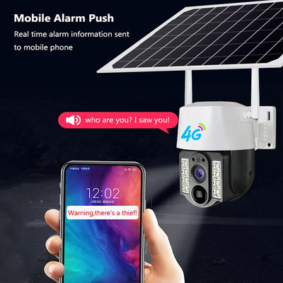 4G WiFi Camera Solar PIR Human Motion Detection Night Vision IP67 Waterproof Security Video IP Camara 2MP Outdoor CCTV Monitor