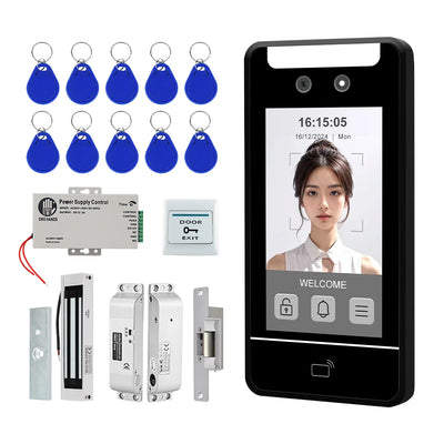 Face Recognition Access Control System Kits door Employee Attendance Reader 5Inch Dynamic Facial Waterproof RFID Password