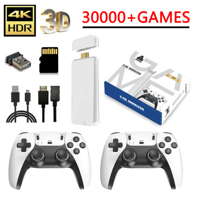 M8 4K Pro Game Stick 64G 30000+ Video Game Console 2.4G Double Wireless Controller 4K Retro Game TV Stick Retro Classic Games